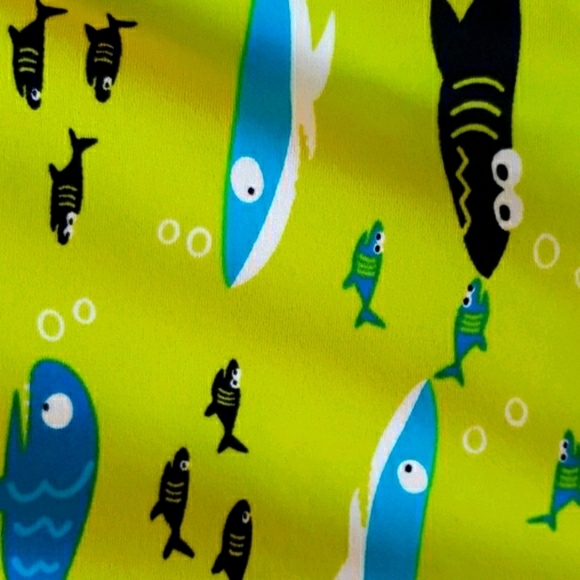 Boy's Surf Shorty Wetsuit Turquiose/Green w/Fish Size 10 - Picture 5 of 7